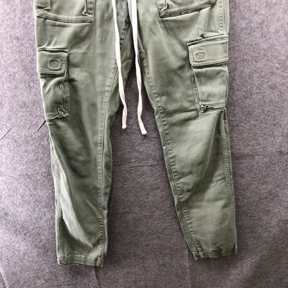 Urban Outfitters Cargo Jogger Pants Mens S Army Green Skinny Fit Stretch Pull On - Picture 9 of 9